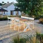 FORMAX & MAVAS Tuinset naturel/wit Tafel en 6 stoelen