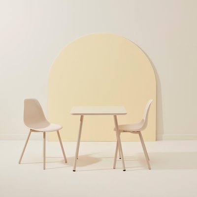 MIKA table pour enfants avec 2 chaises sable H 50 x Larg. 48 x Long. 48 cm