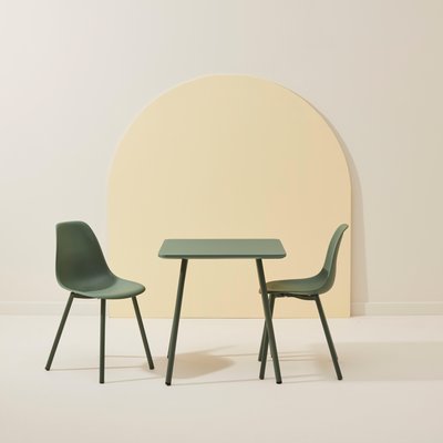 MIKA mesa de criança com 2 cadeiras verde H 50 x W 48 x L 48 cm