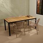 TIBO & NOMI Set de jardin crème Table et 4 chaises