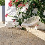 PAPAYO & ACAPULCO Salon de jardin sable Chaise lounge avec table lounge