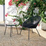 PAPAYO & ACAPULCO Loungeset zwart Loungestoel met loungetafel 