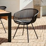 ETHAN & LOIC Set de jardin noir Table et 8 chaises