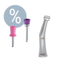 W&H WP-66 M Proxeo-Winkelstück und 200 montierte Polierer/Bürsten