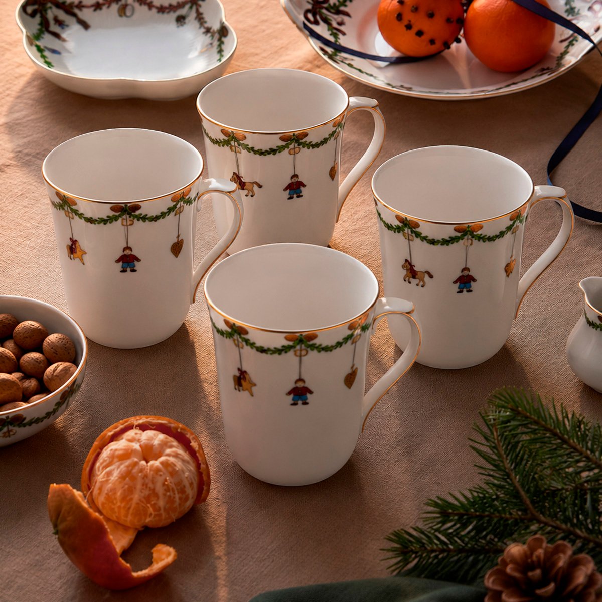 Royal Copenhagen Stjerne Riflet Krus - 33cl 4 stk undefined