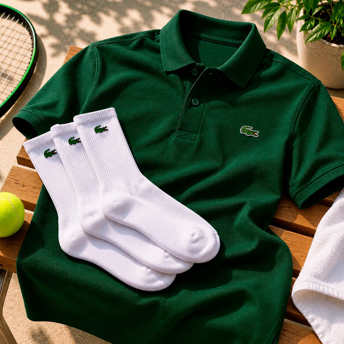 Lacoste Regular Polo T-shirt og 3-PK strømper undefined