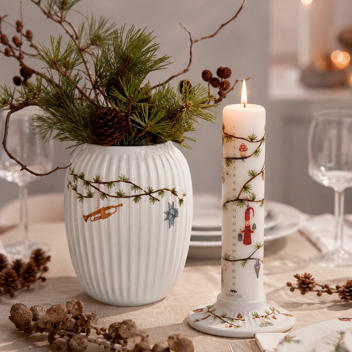 Kähler Hammershøi christmas vase og lysestage undefined