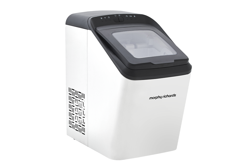 Modern clean look | Large viewing window | Easy to use control panel | Two ice cube sizes | Make up to 15kg Ice in 24 hours | Bullet shaped ice | Matte White