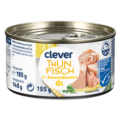 Thunfisch in Sonnenblumenöl, 195g Produktbild