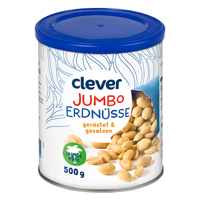 Jumbo Erdnüsse geröstet und gesalzen, 500g Produktbild