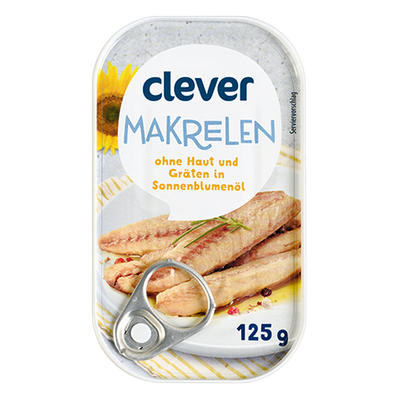 Makrelen ohne Haut und Gräten in Sonnenblumenöl, 125g Produktbild