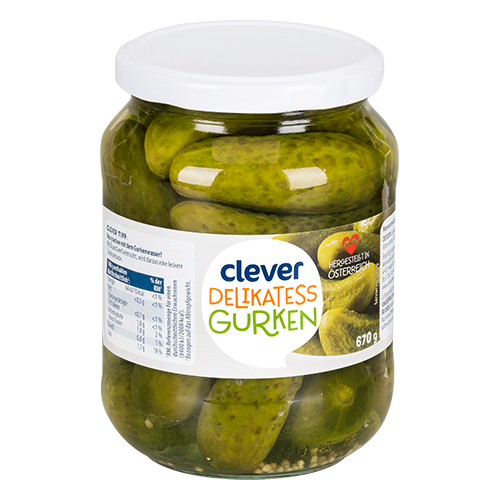 Delikatessgurken, 670g | clever