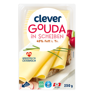 Gouda in Scheiben, 45% Fett i.Tr., 400g Produktbild