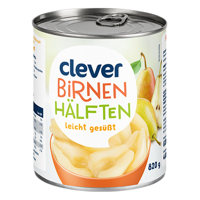 Birnenhälften leicht gesüßt, 820g Produktbild