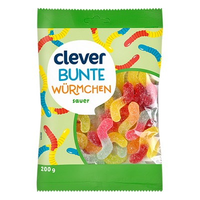 Bunte Würmchen sauer, 200g Produktbild