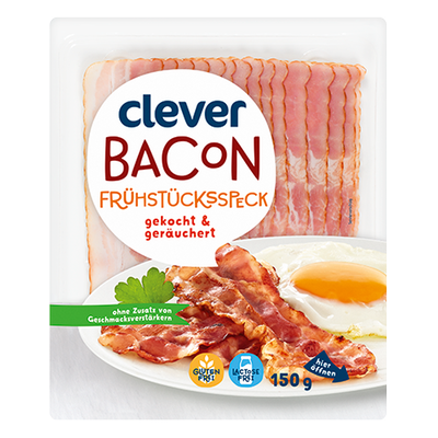 Bacon Frühstücksspeck gekocht und geräuchert, geschnitten, 150g Produktbild