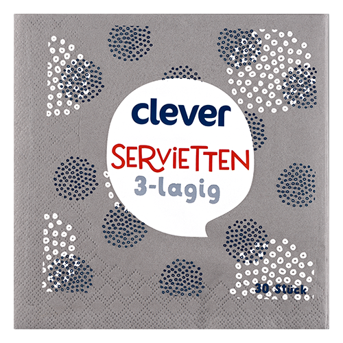 Servietten Mit Fischdesign - Grau, 3-lagig, 20 Stück (33 X 33 Cm), Deutsches Qualitätsprodukt