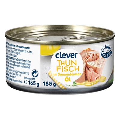 Thunfisch in Sonnenblumenöl, 185g Produktbild