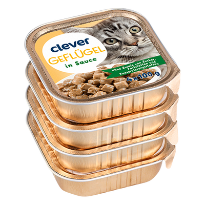 Geflügel in Sauce, 4x100g Produktbild