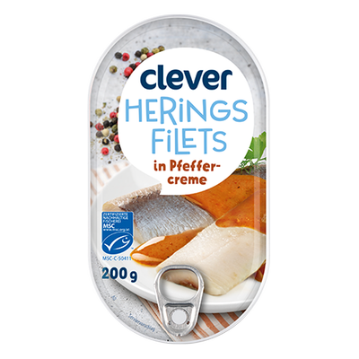 Heringsfilets in Pfeffercreme, 200g Produktbild
