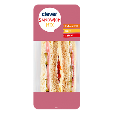 Sandwich 3er Extrawurst/Käse/Salami, 220g Produktbild