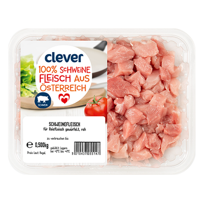 Reisfleisch vom Schwein gewürfelt, 500g Produktbild
