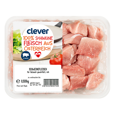 Gulasch vom Schwein gewürfelt, 500g Produktbild
