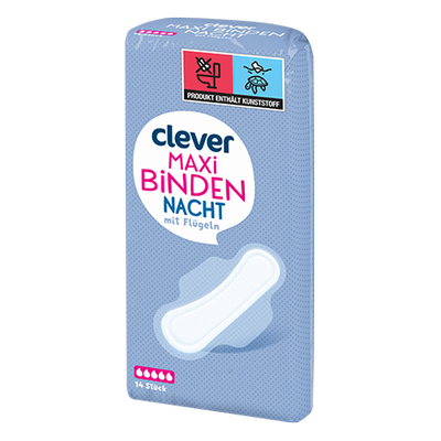 Maxi Binden Nacht mit Flügeln, 14 Stück Produktbild