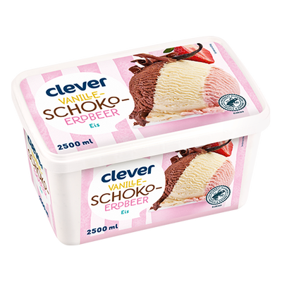 Schoko-Vanille-Erdbeer Eis, 2.5l Produktbild