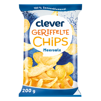 Geriffelte Chips mit Meersalz, 200g Produktbild