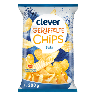 Geriffelte Chips mit Salz, 200g Produktbild
