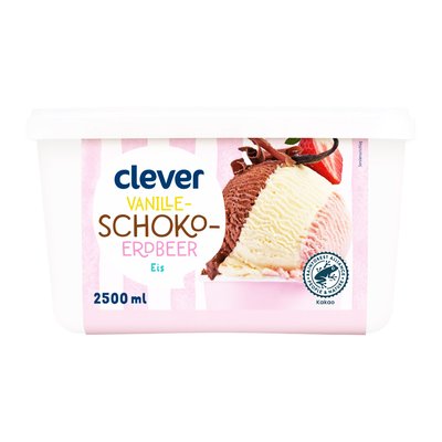 Bild von Clever Bourbon Vanille-Schoko-Erdbeer Eis
