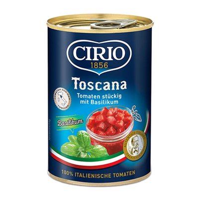 Bild von Cirio Toscana Tomaten stückig mit Basilikum