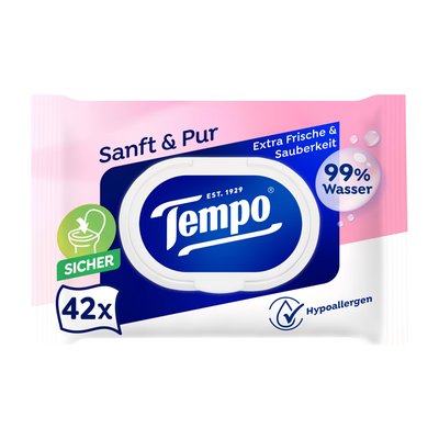 Bild von Tempo Feuchte Toilettentücher Sanft & Pur