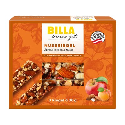 Bild von BILLA Riegel Marille-Apfel Nuss Riegel