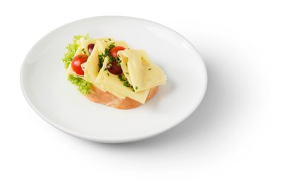 Bild von Sandwich-Brötchen mit Großlochkäse