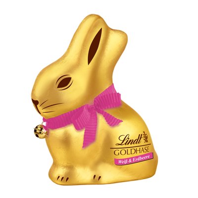 Bild von Lindt Goldhase Erdbeer Weiß