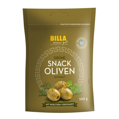 Image of BILLA Grüne Snack Oliven ohne Kerne
