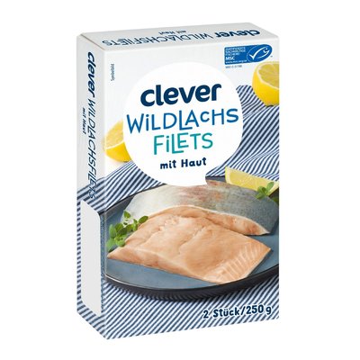 Image of Clever  Wildlachs Filet mit Haut
