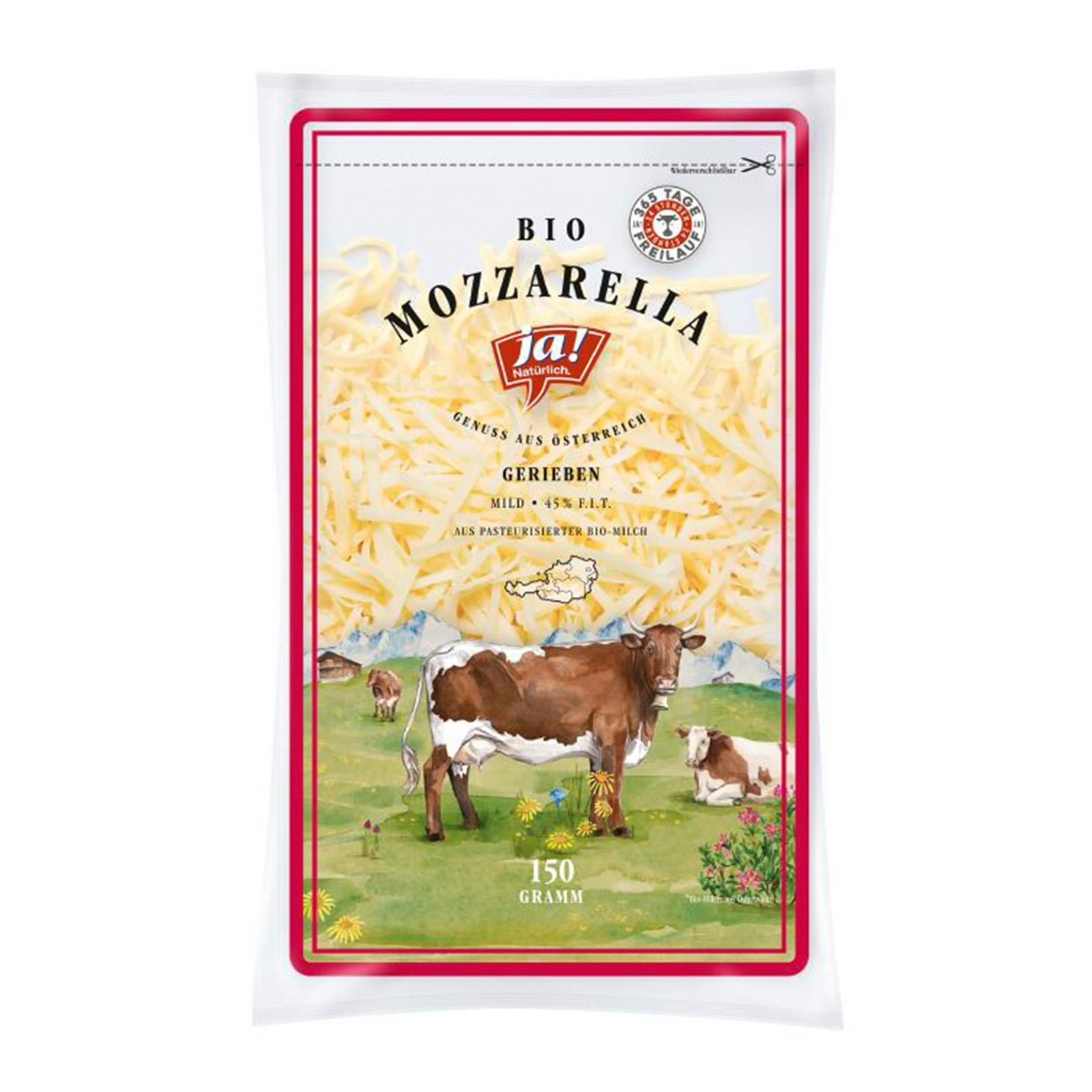 Ja! Natürlich Mozzarella gerieben | BILLA Online Shop