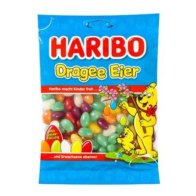 Bild von Haribo Dragee Eier mit Geleefüllung