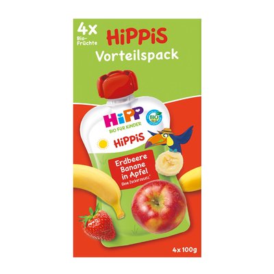 Image of Hipp Hippis Erdbeere-Banane in Apfel 4er