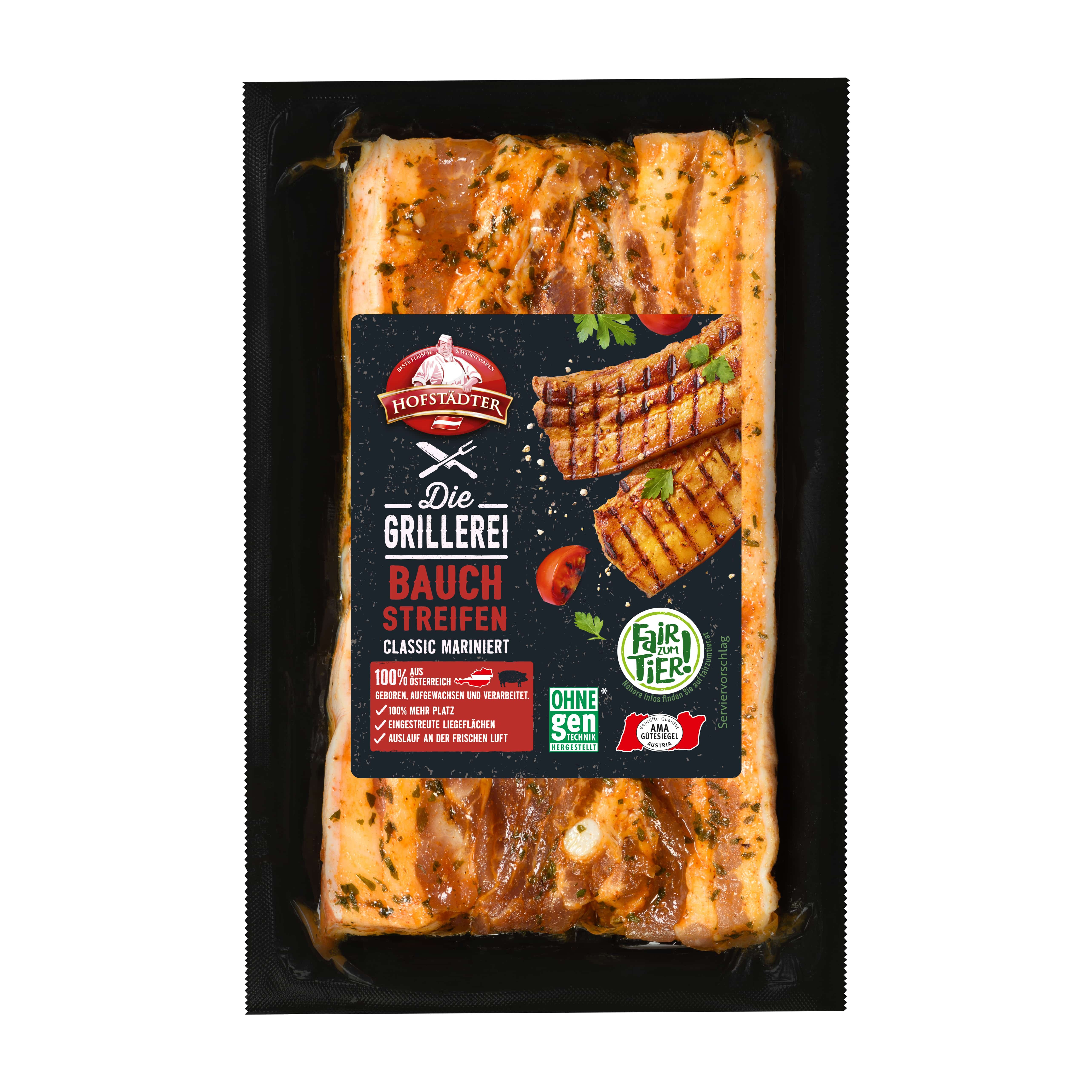 Austria product data sample: Hofstädter Die Grillerei Bauchstreifen mariniert klassik