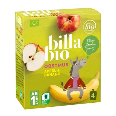 Bild von BILLA Bio Obstmus Apfel & Banane 4er