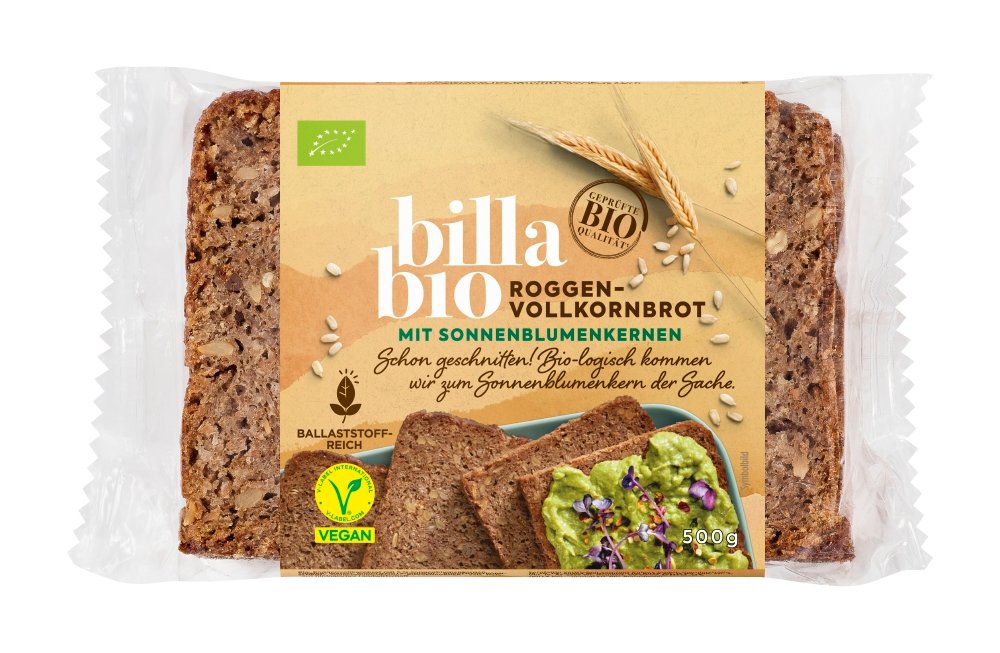 BILLA Bio Roggenvollkornbrot mit Sonnenblumenkernen | BILLA Online Shop