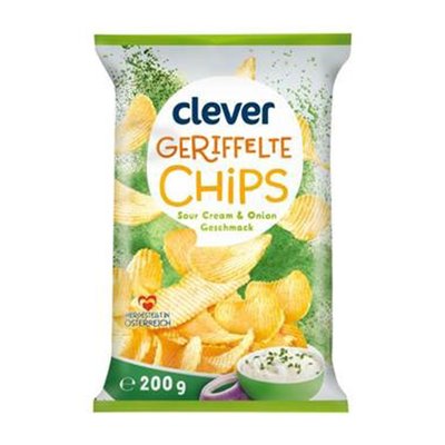 Bild von Clever Riffel Chips Sour Cream & Onion 200g