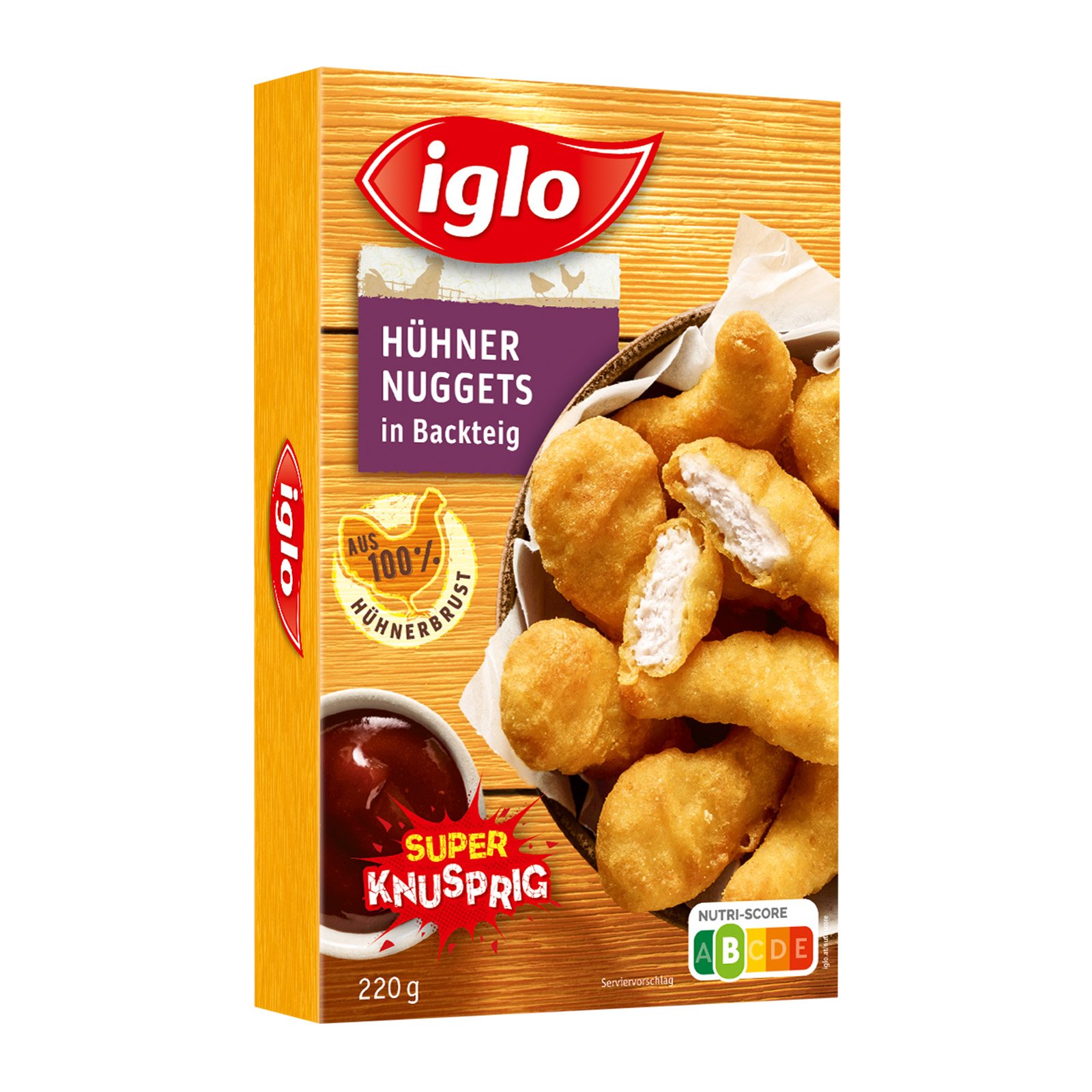 Austria product data sample: Iglo Hühner Nuggets in Backteig