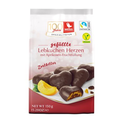 Bild von Weiss Gefüllte Lebkuchen Herzen Zartbitter Vegan