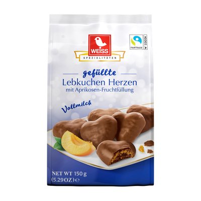 Bild von Weiss Gefüllte Lebkuchen Herzen Vollmilch