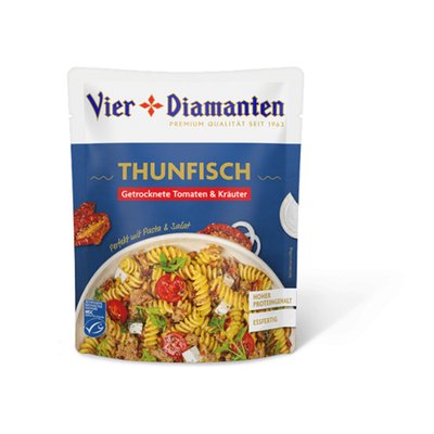 Image of 4 Diamenten Thunfisch Getrocknete Tomaten & Kräuter
